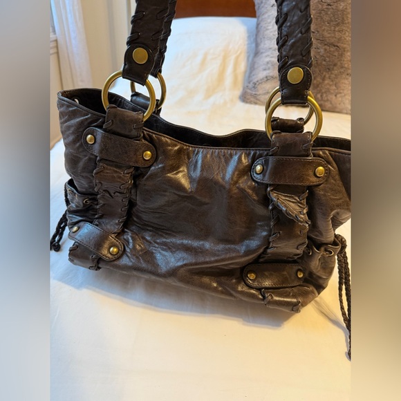 Brown Leather Purse gold hardware - Picture 8 of 11